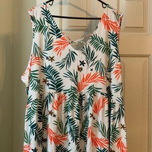 Floral Print Terra & Sky Top! Size 3X (24-26)